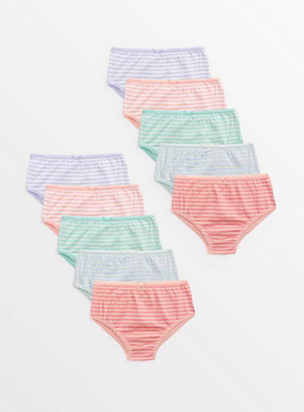 Pastel Stripe Briefs 10 Pack 1.5-2 years